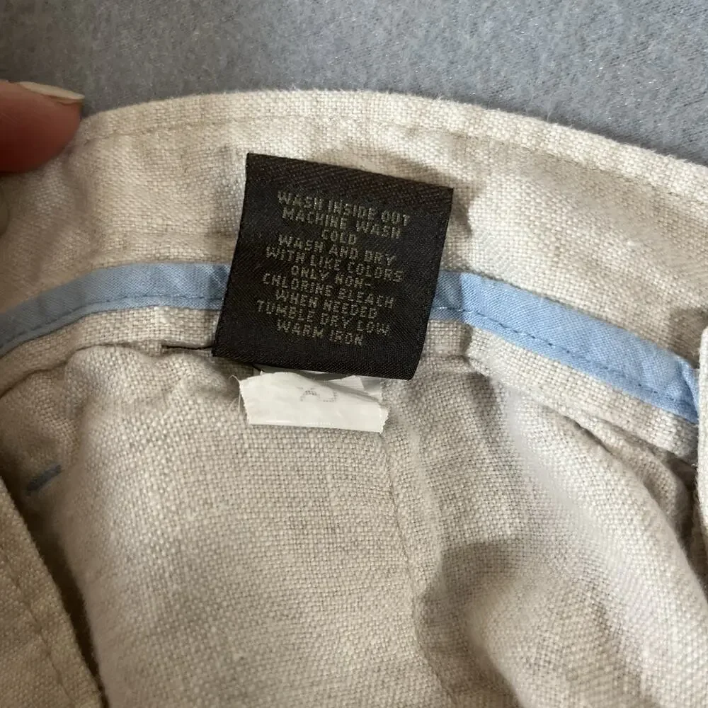 Old Navy Surplus Linen Beach Boho Casual Beige Shorts Men 40‎